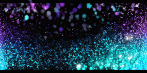 background of abstract glitter lights. purple, blue and black. banner, generative ai