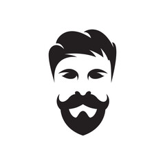 Gentleman face logo images illustration