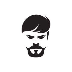 Gentleman face logo images illustration