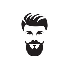 Gentleman face logo images illustration