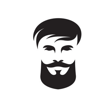 Gentleman face logo images illustration