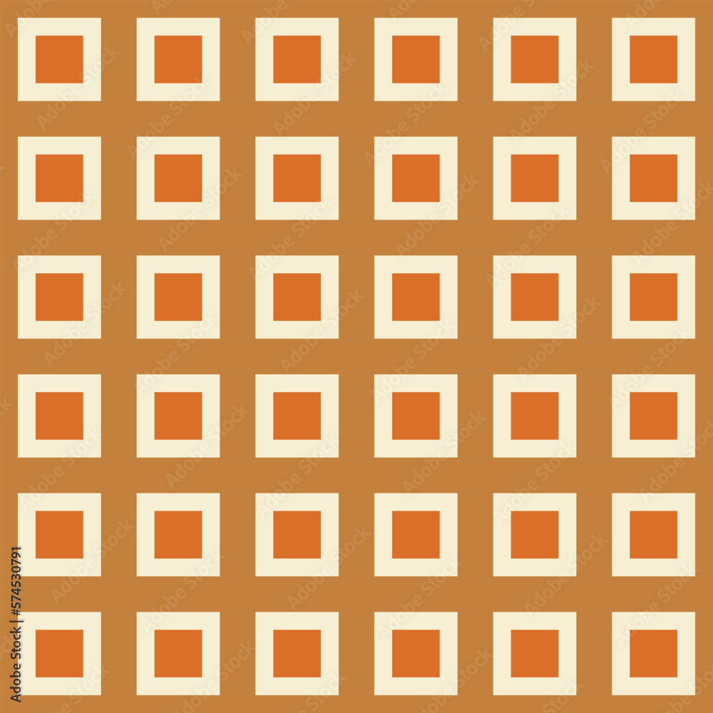 Poster retro aesthetic seamless pattern in style 60s, 70s. mid century background with geometric squares. t