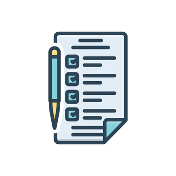 Color illustration icon for filled