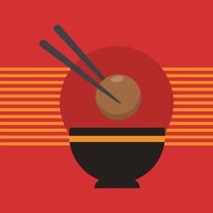 Japanese traditional food vector illustration.