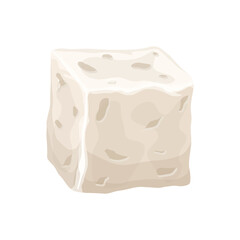 cheese feta white food cartoon vector illustration