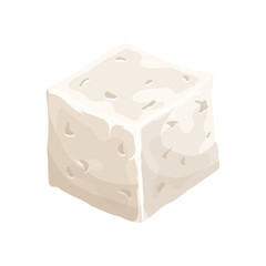 cheese feta white food cartoon vector illustration