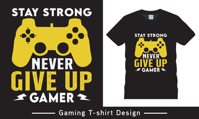 Gaming typography t shirt design vector illustration