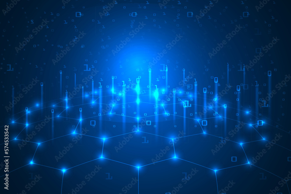 Wall mural digital futuristic binary code privacy technology abstract.