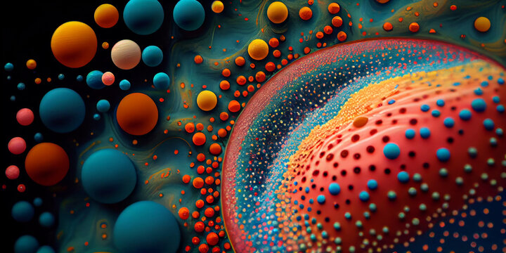 Abstract Background of Colorful Marbles and Drops. Generative ai