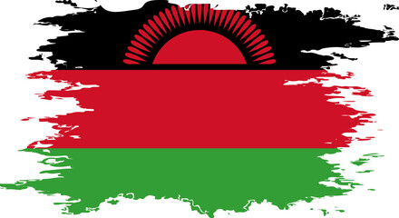 Malawi flag grunge brush color image vector