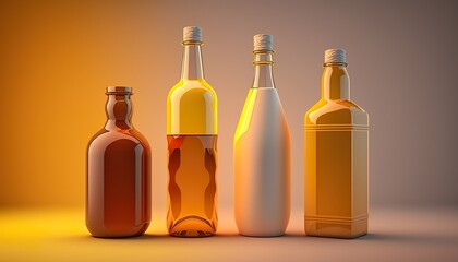 bottles of wine or drinks of various sizes and colors (generative AI)
