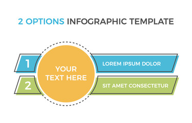 Infographic template with 2 steps or options