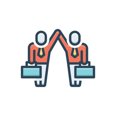Color illustration icon for partnerships