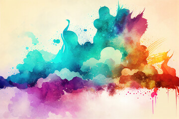 Colorful watercolor background for your design, watercolor background concept made with Generative AI.