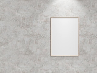 Poster frame mockup on dirty wall. Poster mockup. Clean, modern, minimal frame. Empty frame Indoor interior, show text or product