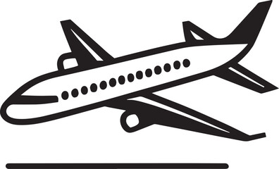 Flying Jumbo Airplane Monochrome Logo Design 