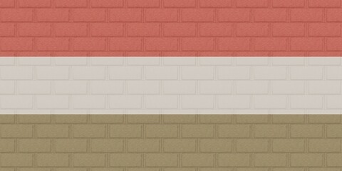 Brick Wall painted with the flag of  - Hungary
