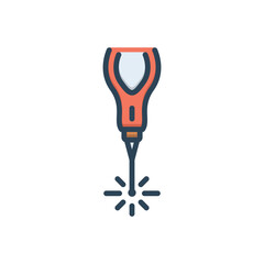 Color illustration icon for laser