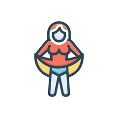 Color illustration icon for upskirts