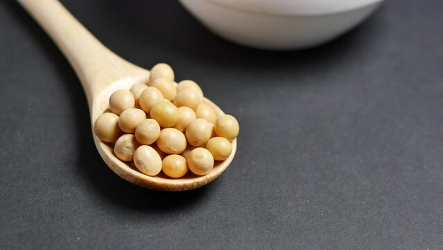 close up of Raw soy bean seed 
