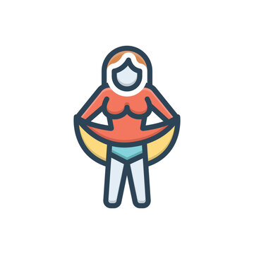 Color illustration icon for upskirts