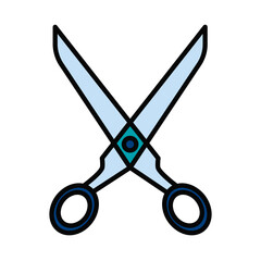 Filled Line SCISSOR design vector icon