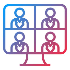 Vector Design Online Meeting Icon Style