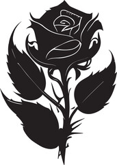 Rose Flower Logo Monochrome Design Style
