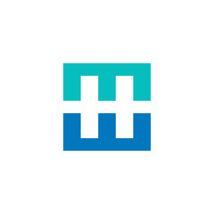 Fototapeta premium Abstract letters H, trendy initials MW logo design vector template