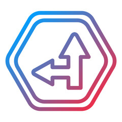 Vector Design Side Road Left Icon Style