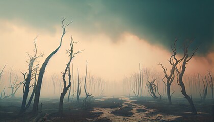 Fototapeta premium Smart city, techno mega city, iot. Background for tech titles , news headline. Green city. Generative AI