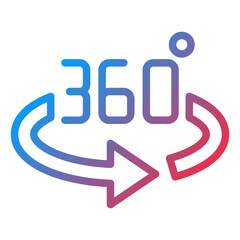 Vector Design 360 Degrees Icon Style