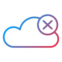 Vector Design Cloud Delete Icon Style