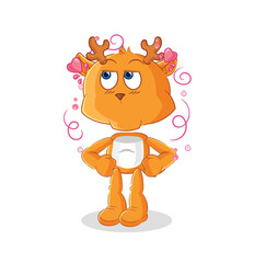 fawn shy vector. cartoon character