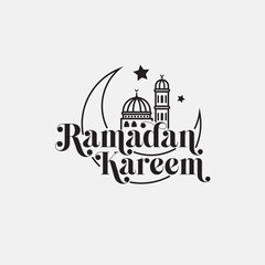 Ramadan Kareem Festival Text Typography Design Template