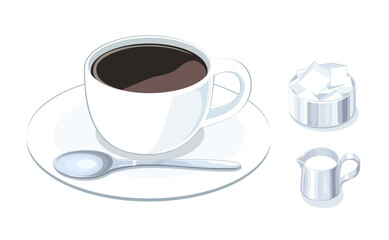 コーヒーセットのイラスト