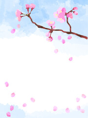 桜の舞う青空フレーム