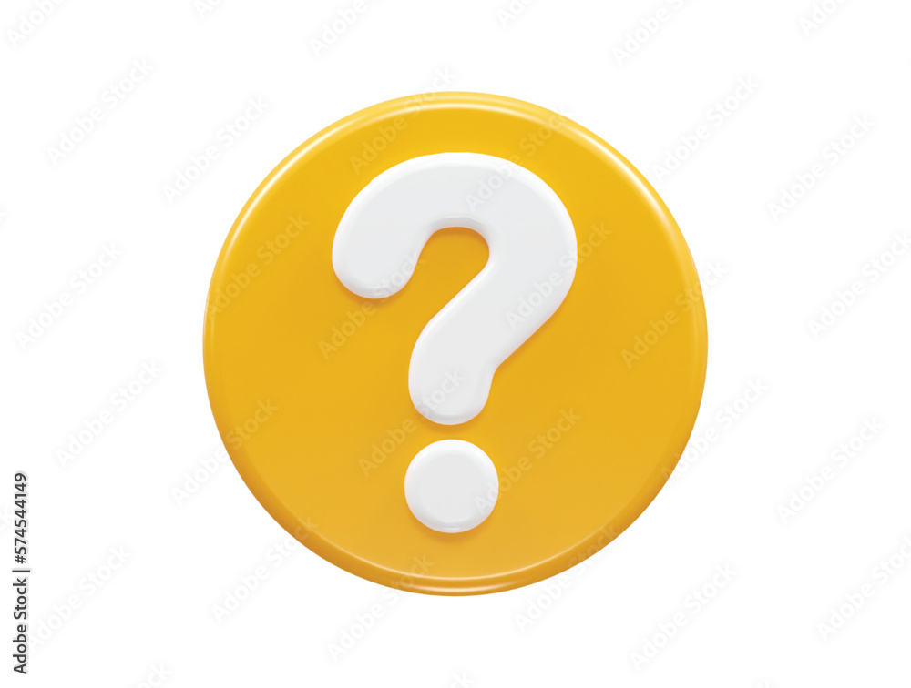 Fototapete Question icon 3d rendering vector illustration transparent element