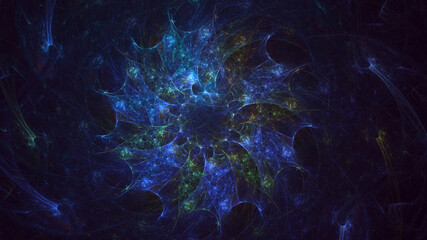 3D rendering abstract colorful fractal light background