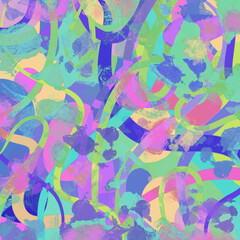 Fototapeta na wymiar Wild and colourful textured hand drawn background