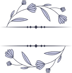Fototapeta na wymiar Split monogram floral frame for wedding invitation engagement anniversary