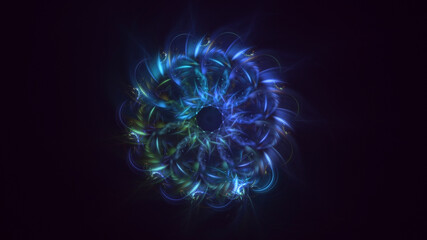 3D rendering abstract blue fractal light background