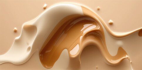 AI background of surface of tasty caramel cream - obrazy, fototapety, plakaty