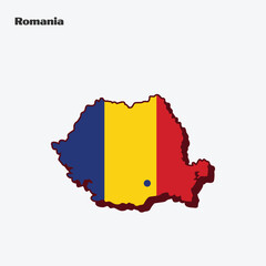 Romania Nation Flag Map Infographic
