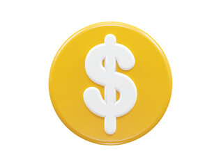 Dollar icon 3d rendering vector illustration 