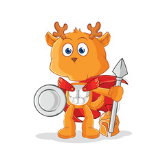 fawn spartan character. cartoon mascot vector