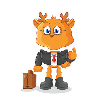 Fawn Office Worker Mascot. Cartoon Vector