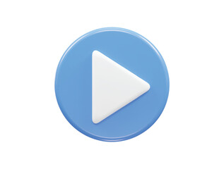 Video player icon 3d illustration vector transparent element