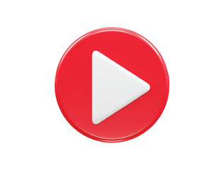 Video player icon 3d illustration vector transparent element