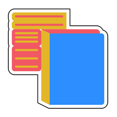 Sticker BOOKS design vector icon